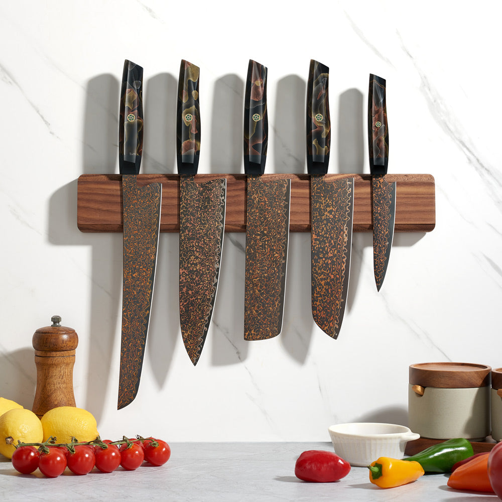 VG-10 Copper Damascus Steel, Resin and Copper Handle