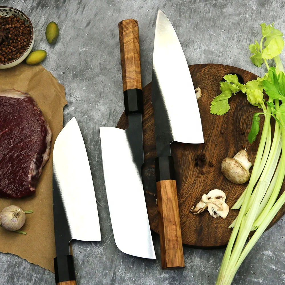 Professional Vegetable Knife, Hikari - 440C Stainless Steel Premium Olive Wood Handle 18cm