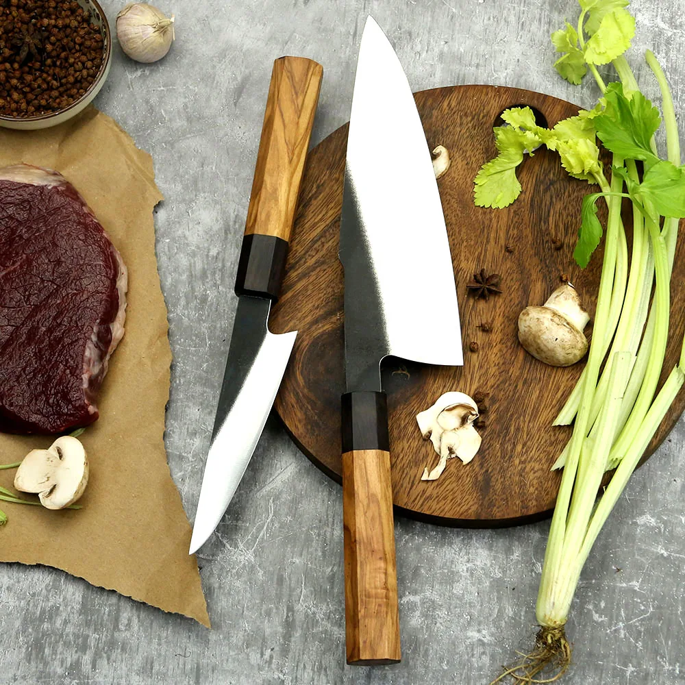 Petty Knife, Hikari – 440C Steel Blade & Olive Wood Handle, Razor-Sharp Performance