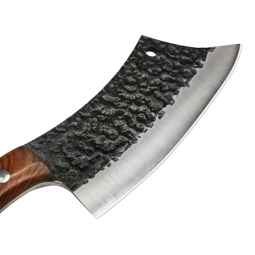 Hikari Butcher Knife – Carbon Steel Blade with Rosewood Handle for Precision Meat Processing
