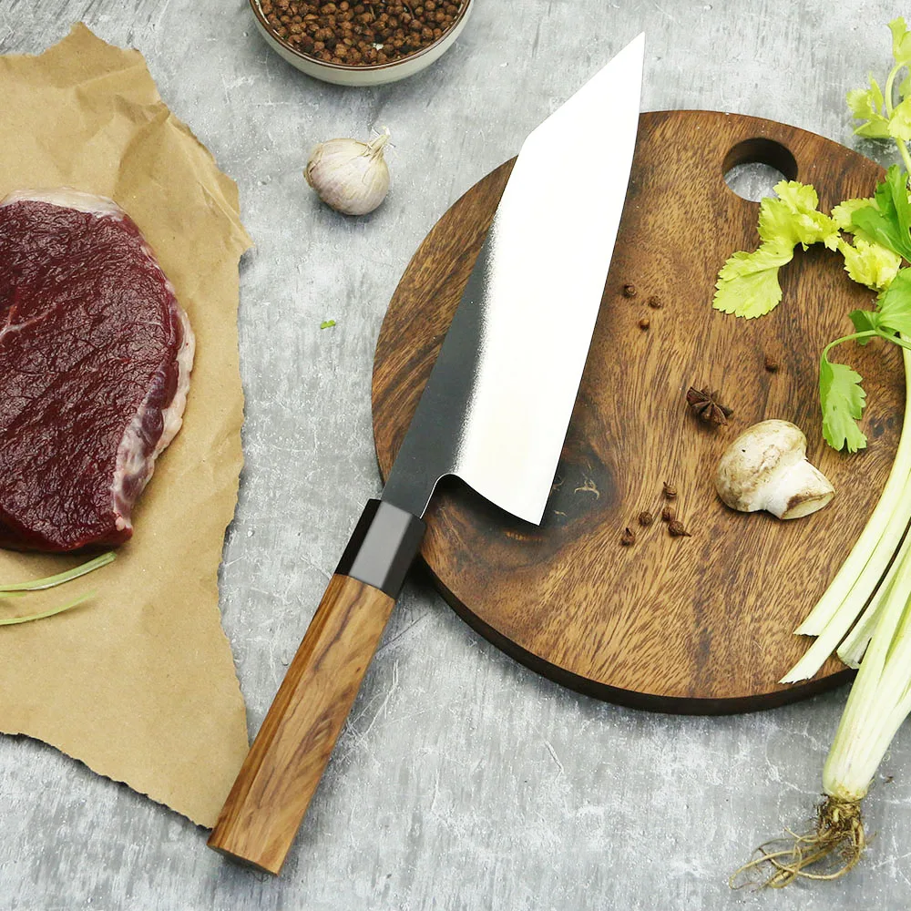 Professional Chef Knife, Hikari - High-Quality Cooking Knife, Olive Wood Handle, Stainless Steel 440C Blade 22cm