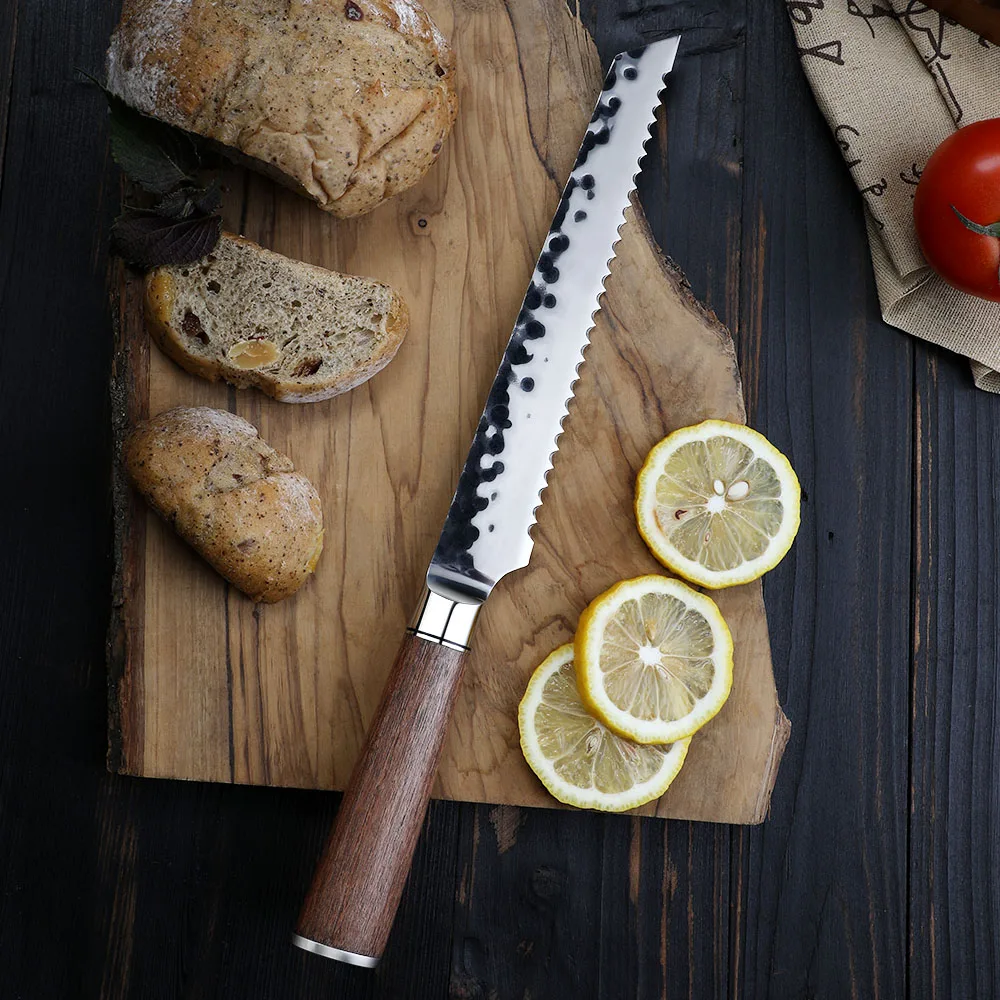 Bread High-Carbon Stainless Steel Rosewood Handle 20cm - Hikari