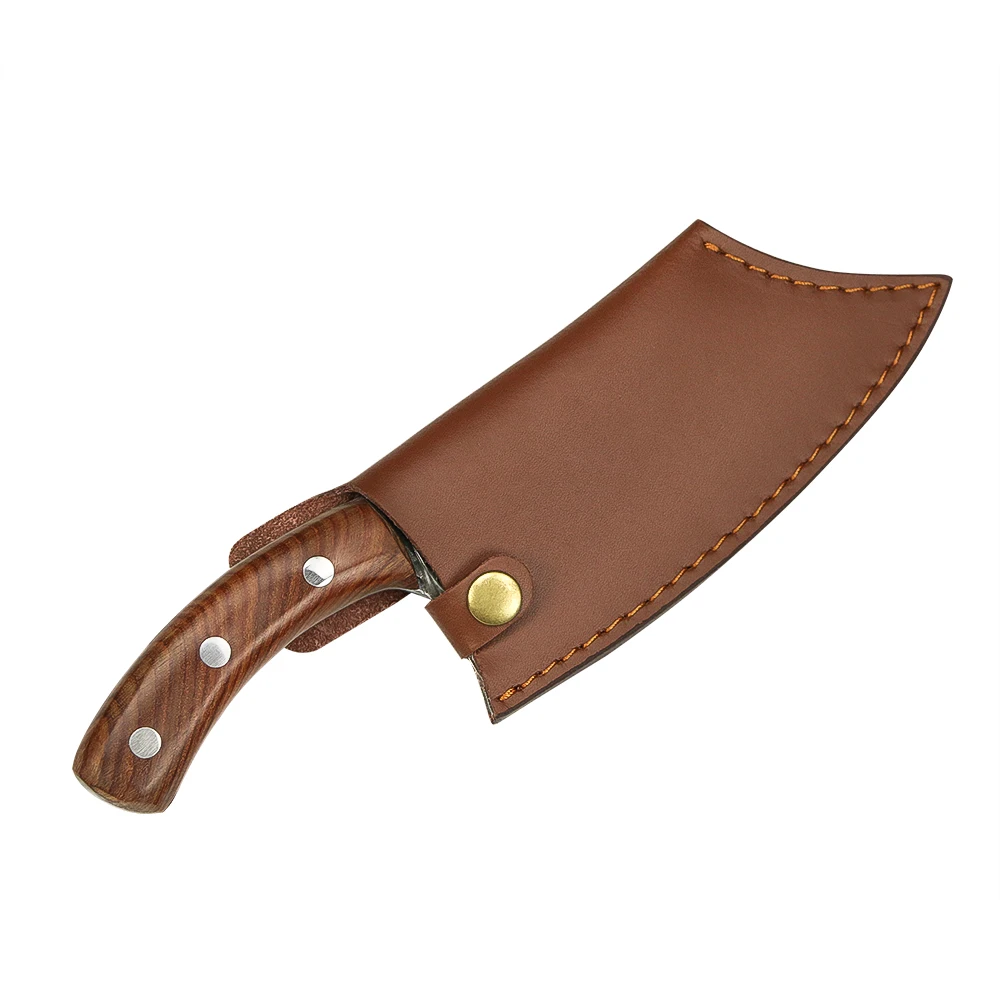 Hikari Butcher Knife – Carbon Steel Blade with Rosewood Handle for Precision Meat Processing
