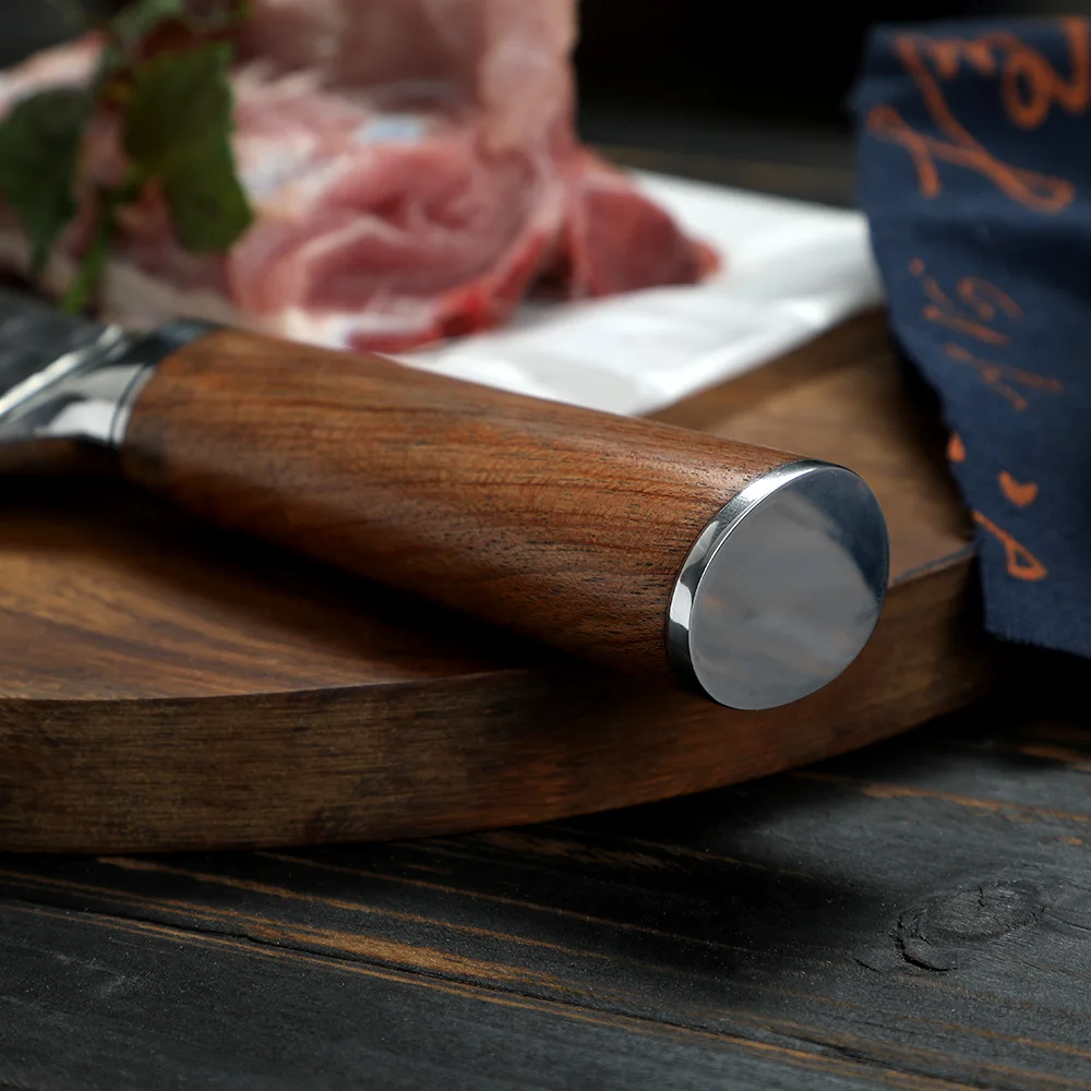 Bunka Irregular High-Carbon Stainless Steel Rosewood Handle 18cm - Hikari