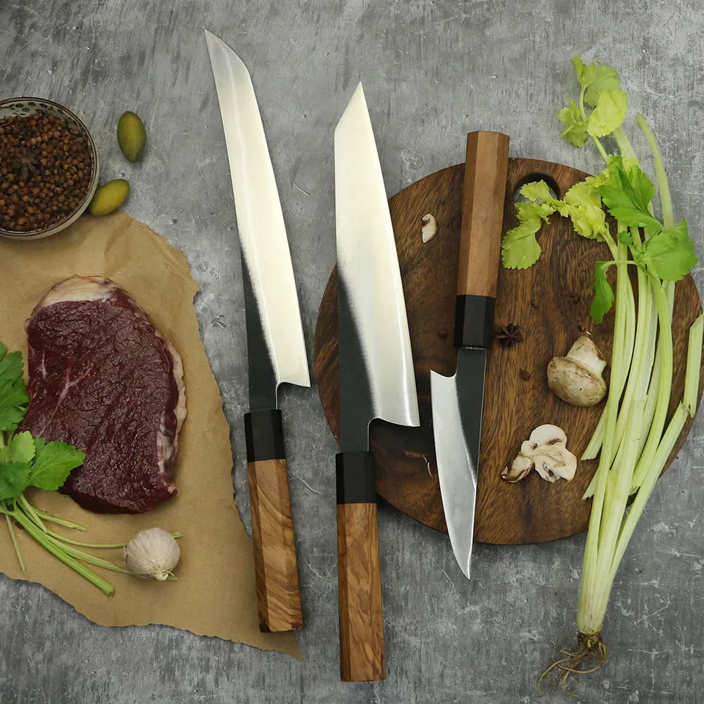 Petty Knife, Hikari – 440C Steel Blade & Olive Wood Handle, Razor-Sharp Performance