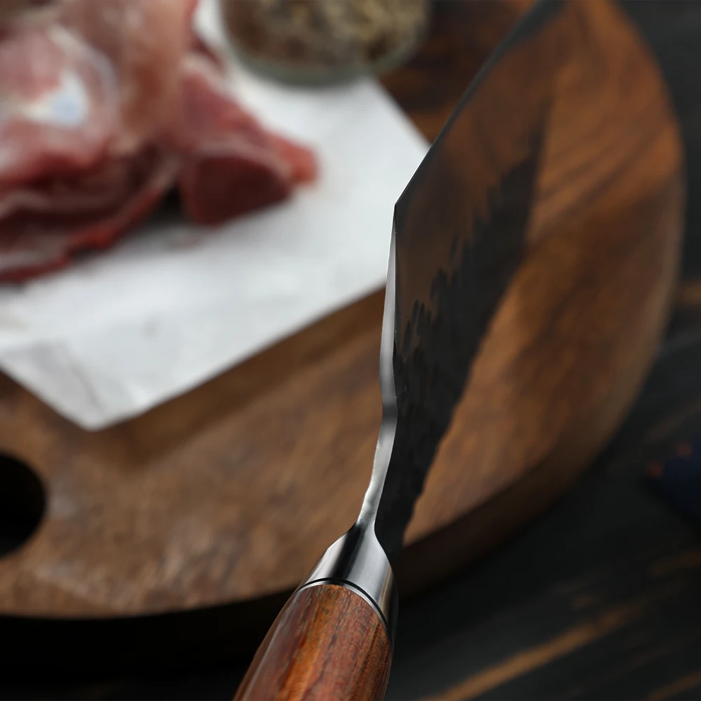 Bunka Irregular High-Carbon Stainless Steel Rosewood Handle 18cm - Hikari