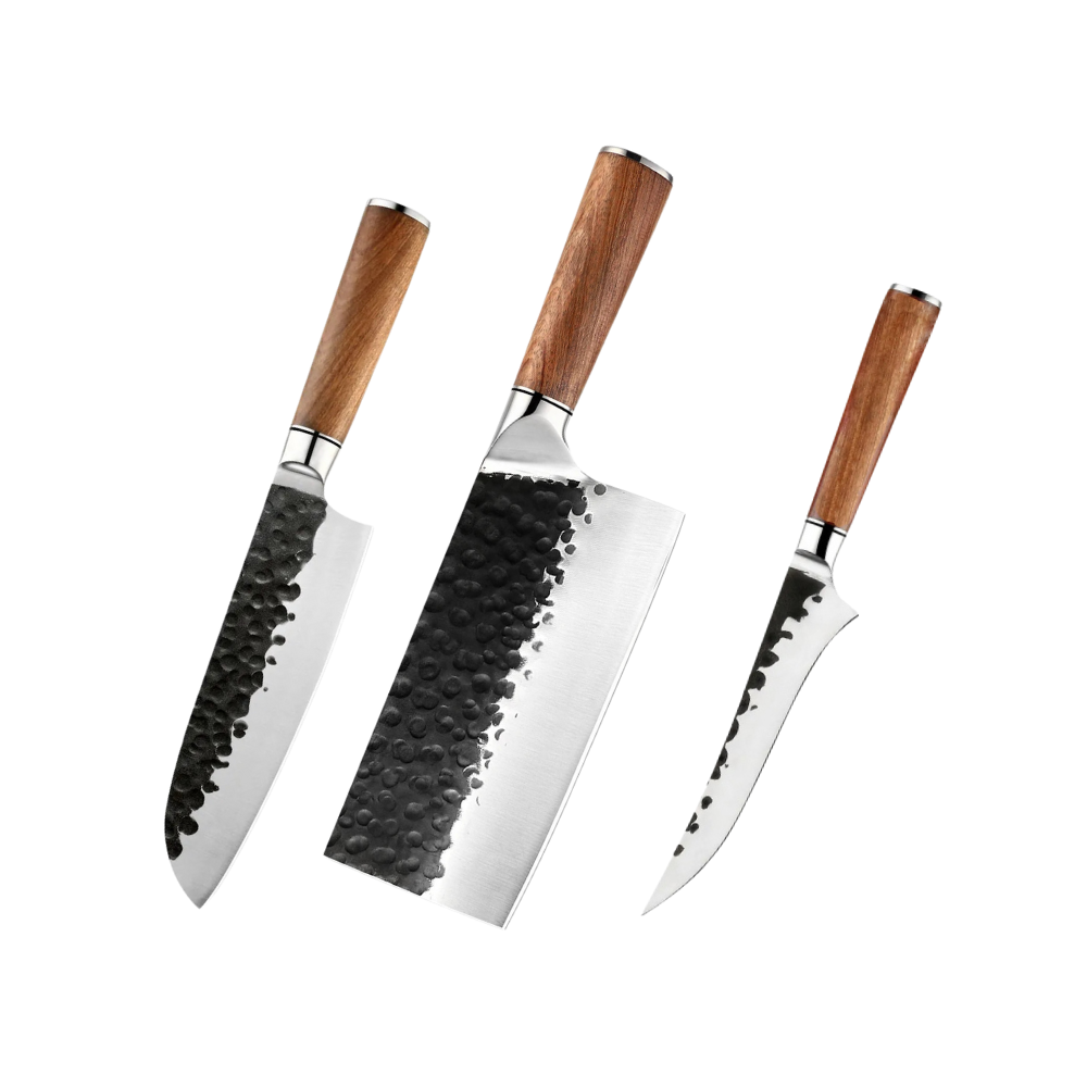 Knife Set High-Carbon Stainless Steel & Rosewood Handles H236 - Hikari