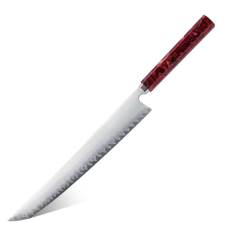 Hikari Sakimaru Slicing Knife – Professional Japanese Style Yanagiba / Sujihiki Knife with Frosted Blade & Resin Handle
