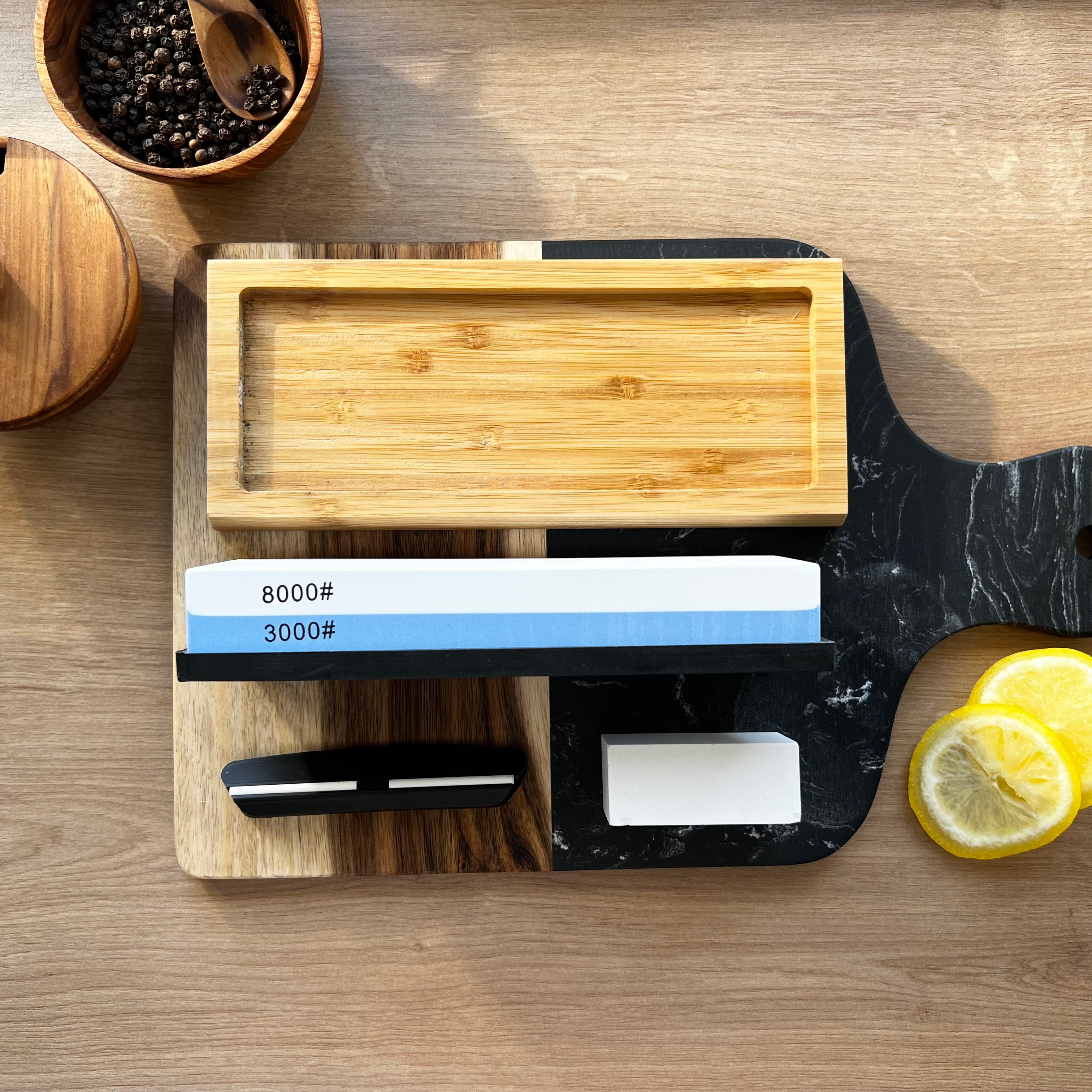 Dual-Sided Whetstone for Knife Sharpening – 3000/8000 Grit Set for Professional Sharpening - Hikari