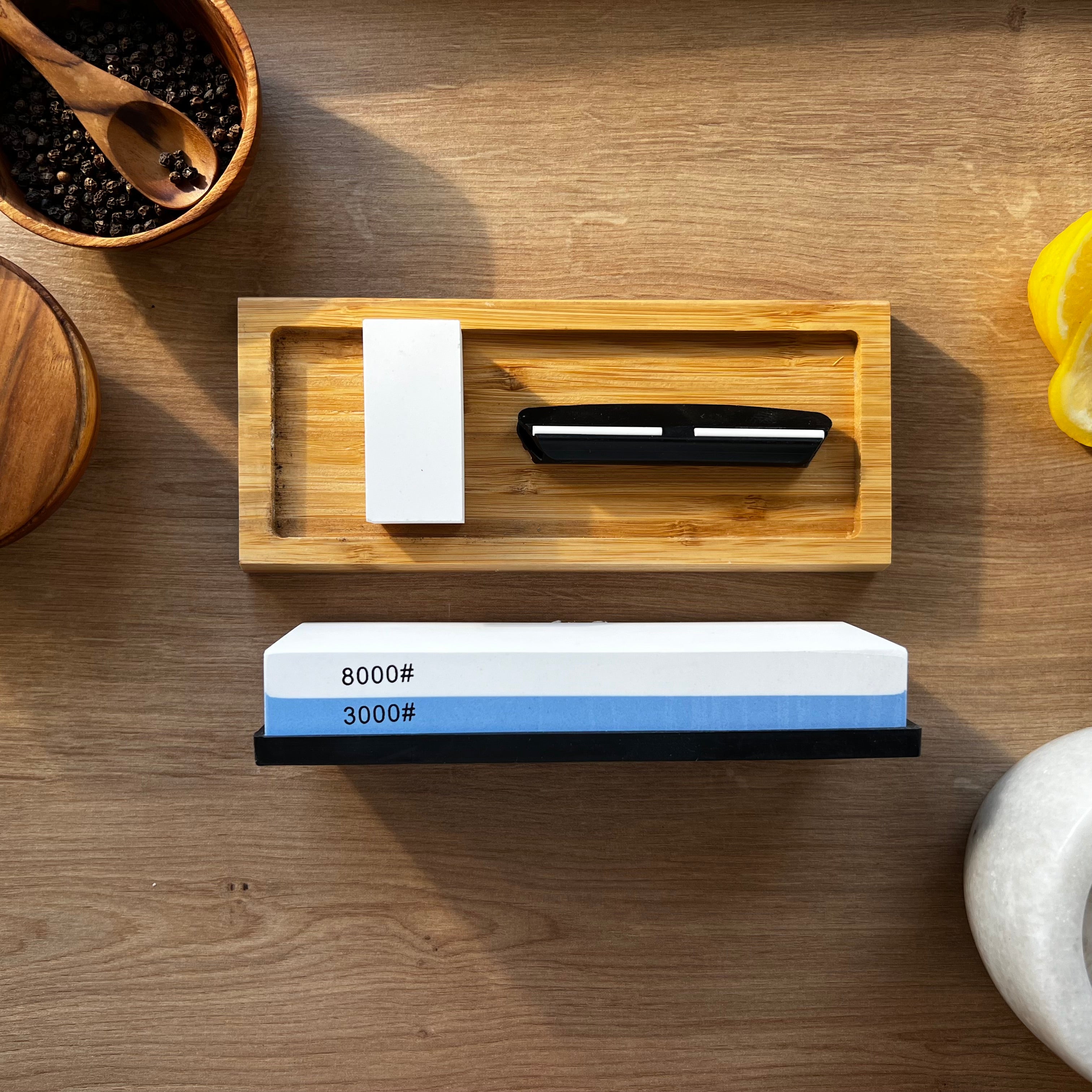 Dual-Sided Whetstone for Knife Sharpening – 3000/8000 Grit Set for Professional Sharpening - Hikari