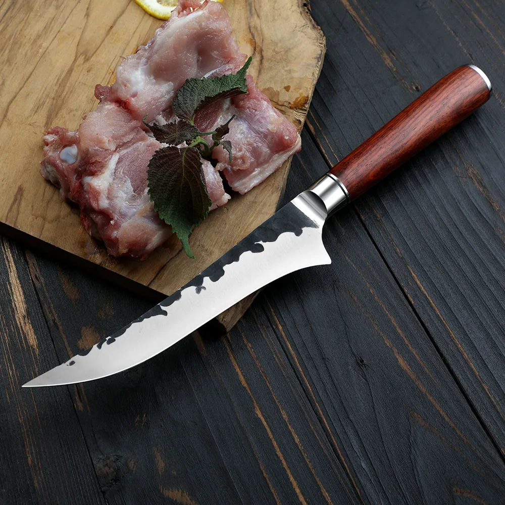 Honesuki / Boning Knife – High-Carbon Stainless Steel, Ergonomic Rosewood Handle for Bone Removal