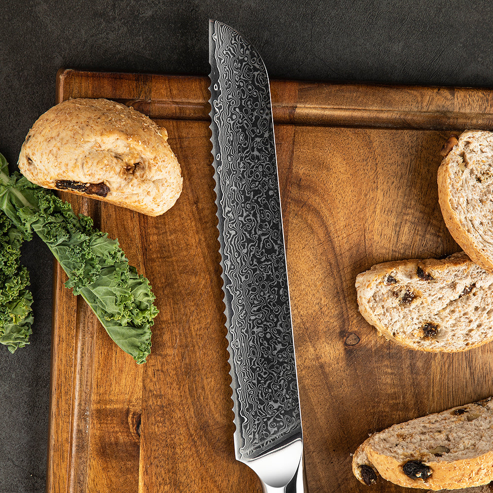 Bread VG-10 Damascus Carbon Fiber Foil Resin Handle 20cm