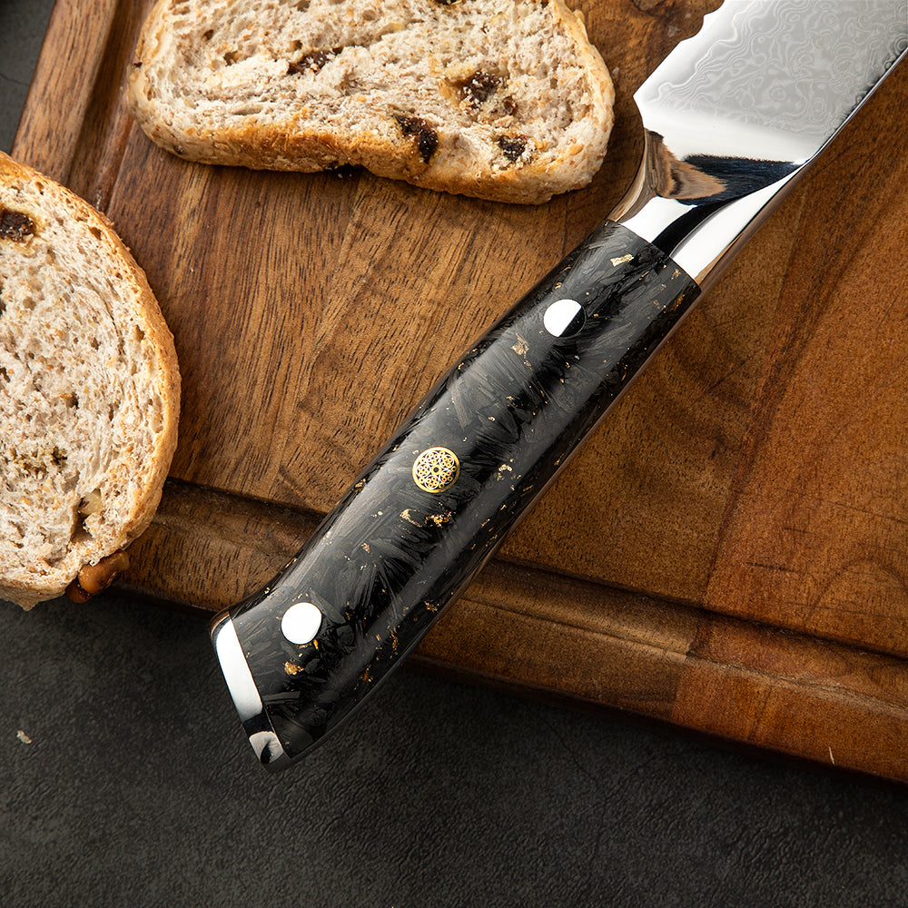 Bread VG-10 Damascus Carbon Fiber Foil Resin Handle 20cm