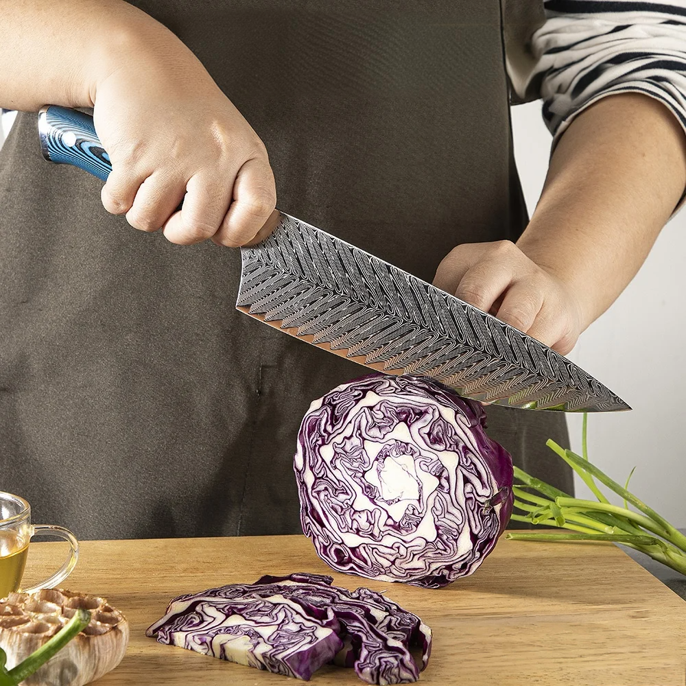 Premium Chef Knife, Hikari - Versatile 73-Layer Damascus Steel with Pakkawood Handle for Culinary Performance