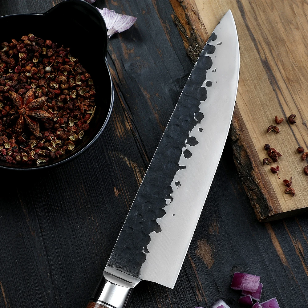 Kitchen Knife, Hikari Knife - Versatile Kitchen Tool, Carbon Stainless Steel Blade, Rosewood Handle for Chopping - Hikari