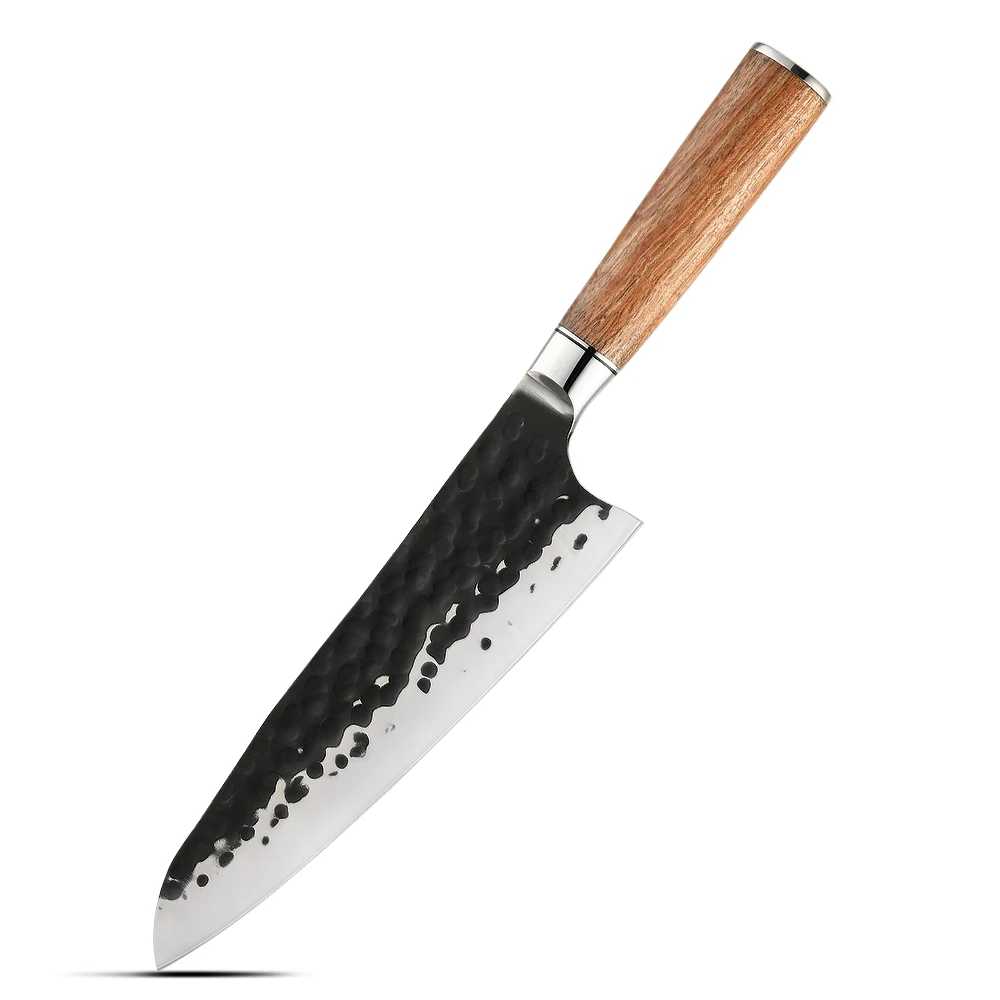 Professional Chef Knife - Multi-Functional Large Carbon Stainless Steel Blade, Precise Slicing, Rosewood Handle - Hikari