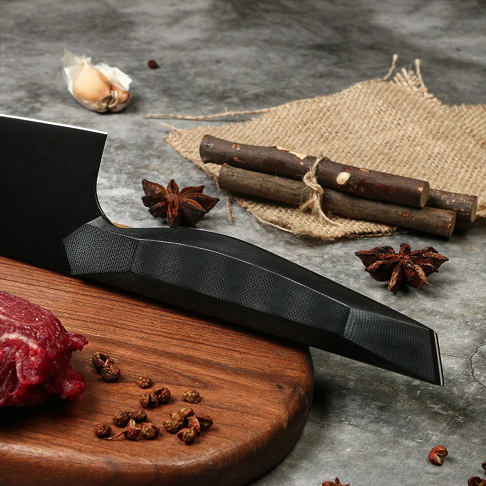 Kiritsuke Knife – Versatile Stainless Steel Blade with Black Titanium Plating, Japanese Style for Professional Chefs - Hikari