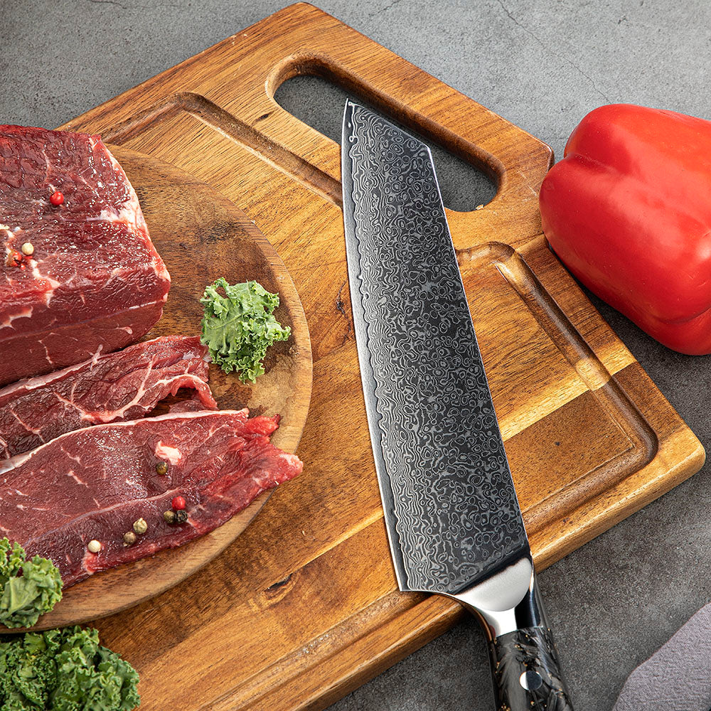 Premium Knife for Professionals, Hikari – Damascus Steel Blade with VG-10, All-Purpose Kitchen Knife - Hikari