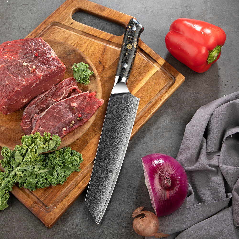 Premium Knife for Professionals, Hikari – Damascus Steel Blade with VG-10, All-Purpose Kitchen Knife - Hikari