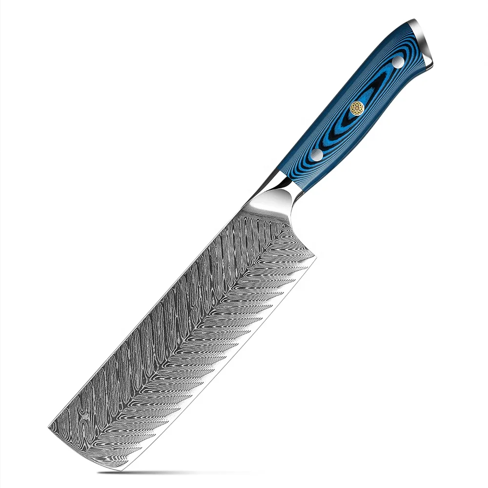 Hikari Damascus Nakiri Knife – Pro Vegetable Cutter, Pakkawood