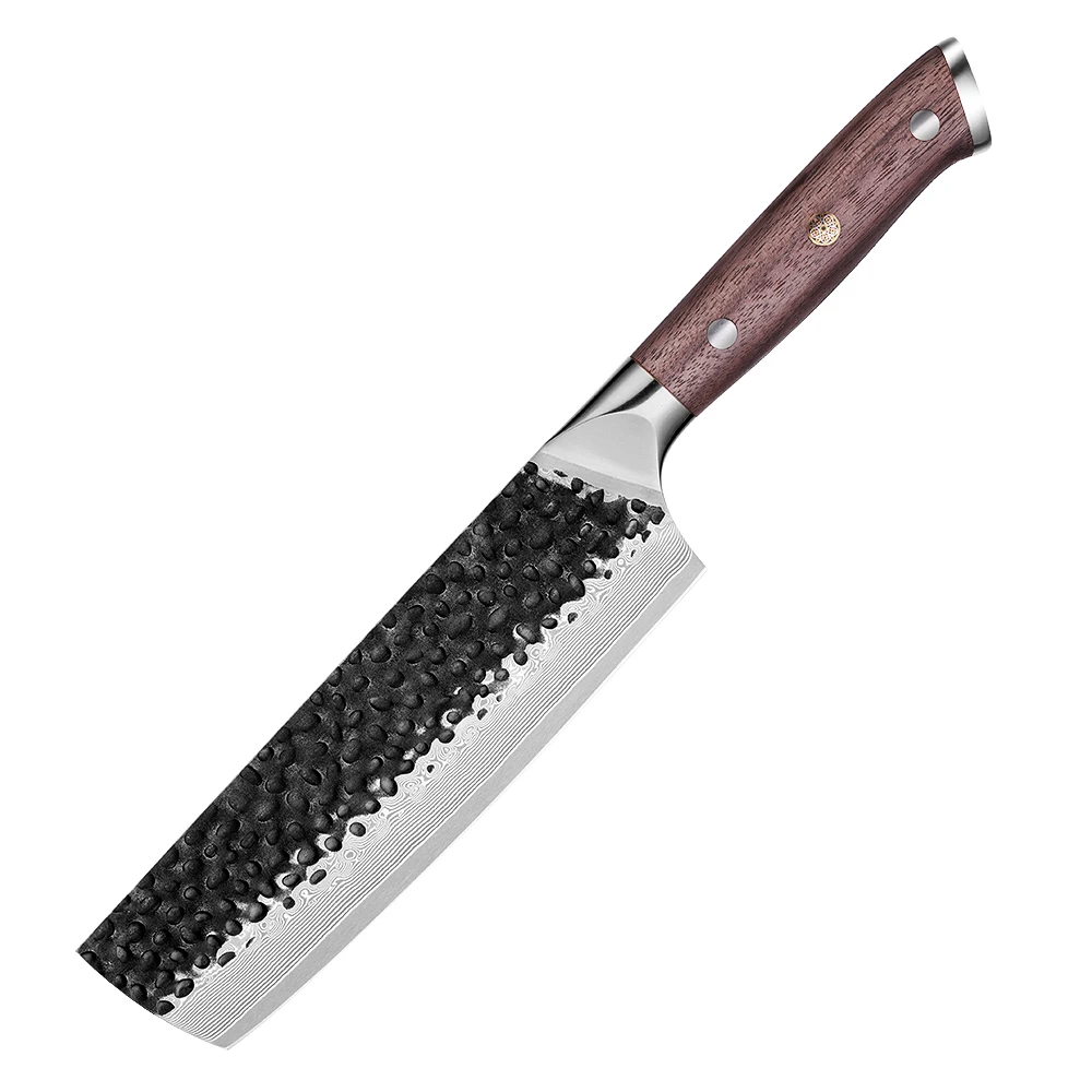Vegetable Knife, Hikari – Damascus and VG -10 Steel Blade, Premium Full Tang Walnut Handle, Perfect for Slicing