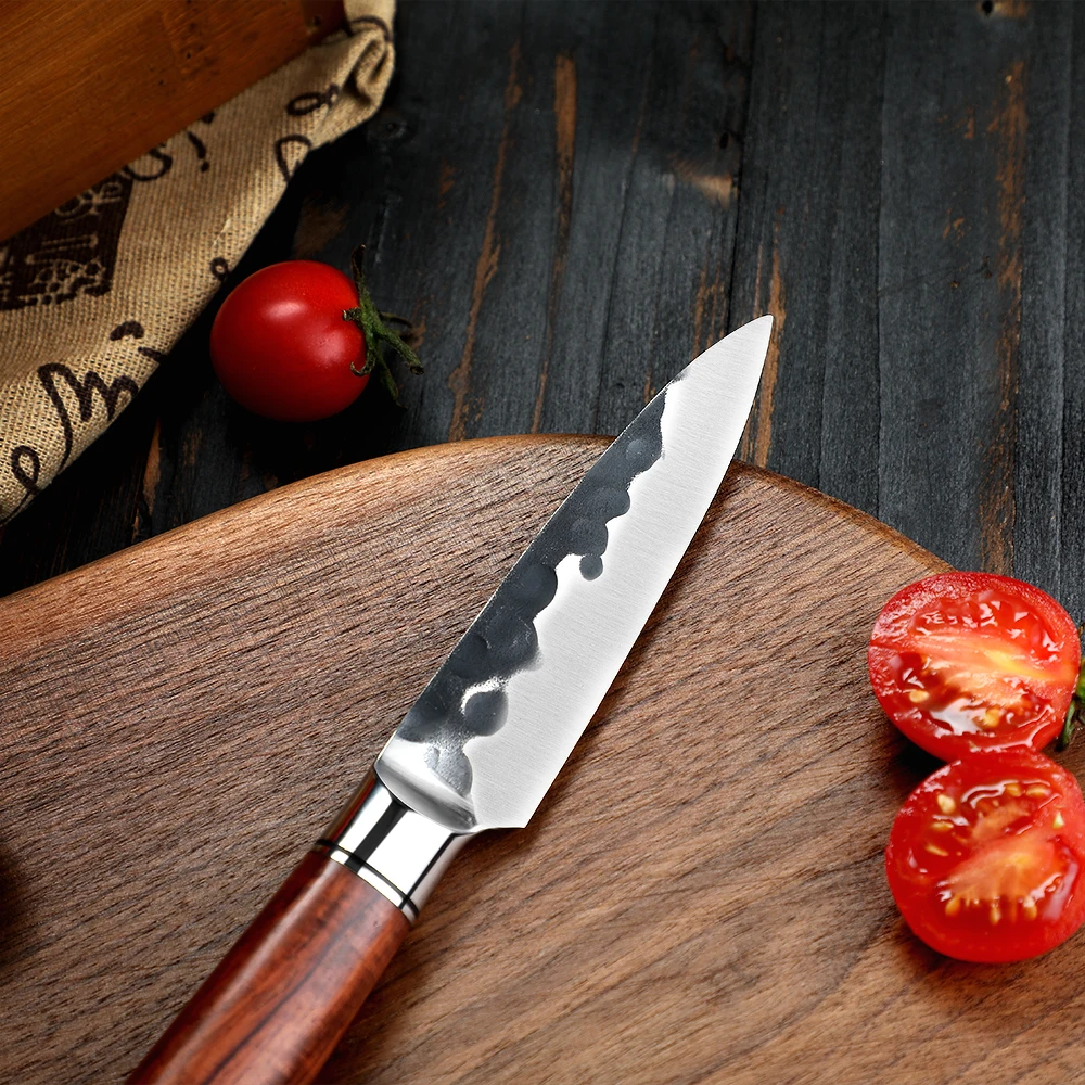 Kitchen Paring Knife, Hikari – High-Carbon Stainless Steel Blade, Ergonomic Rosewood Handle - Hikari