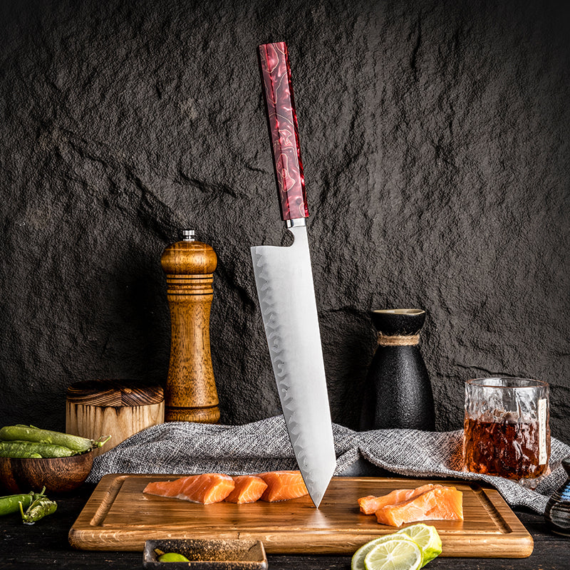 Hikari Kiritsuke Knife – Professional Japanese Style Chef Knife with Frosted Blade & Resin Handle