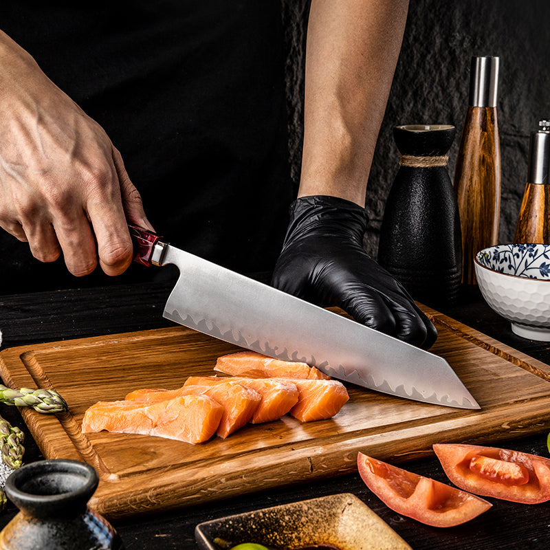Hikari Kiritsuke Knife – Professional Japanese Style Chef Knife with Frosted Blade & Resin Handle