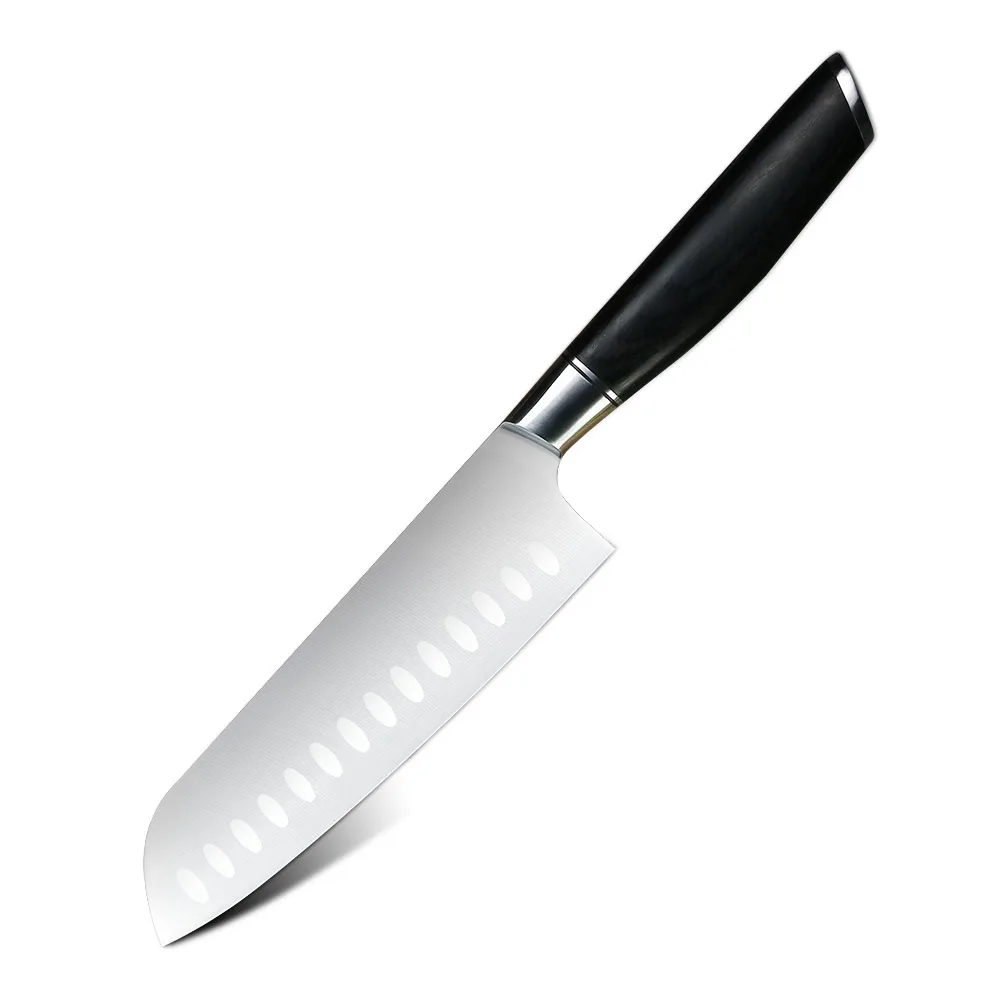 General Purpose Kitchen Knife, Hikari – Santoku, German Steel Blade, Japanese-style Pakkawood Handle - Hikari
