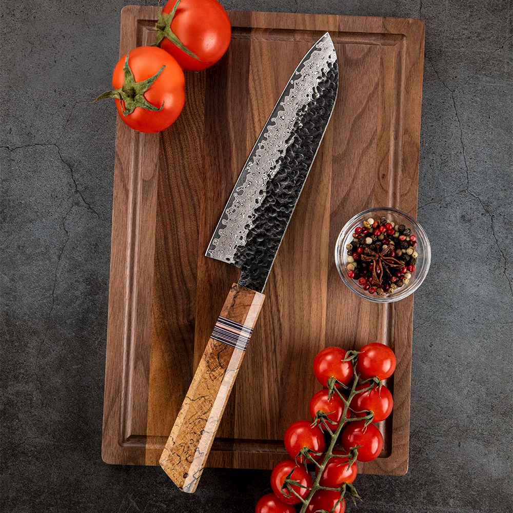All-Purpose Santoku Knife, Hikari – Premium Damascus VG-10 Steel for Sharpness and Durability