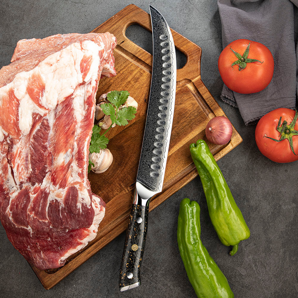 Slaugther VG-10 Damascus Carbon Fiber Foil Resin Handle 25cm - Hikari