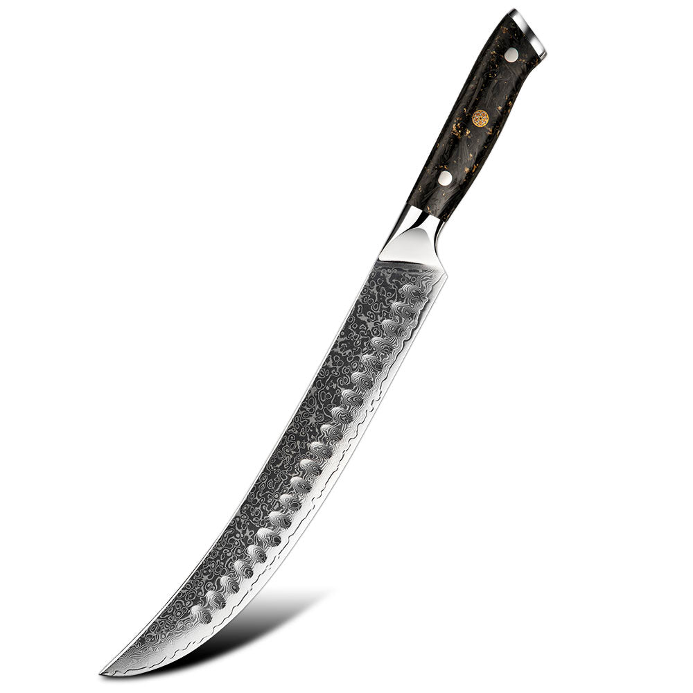 Slaugther VG-10 Damascus Carbon Fiber Foil Resin Handle 25cm - Hikari