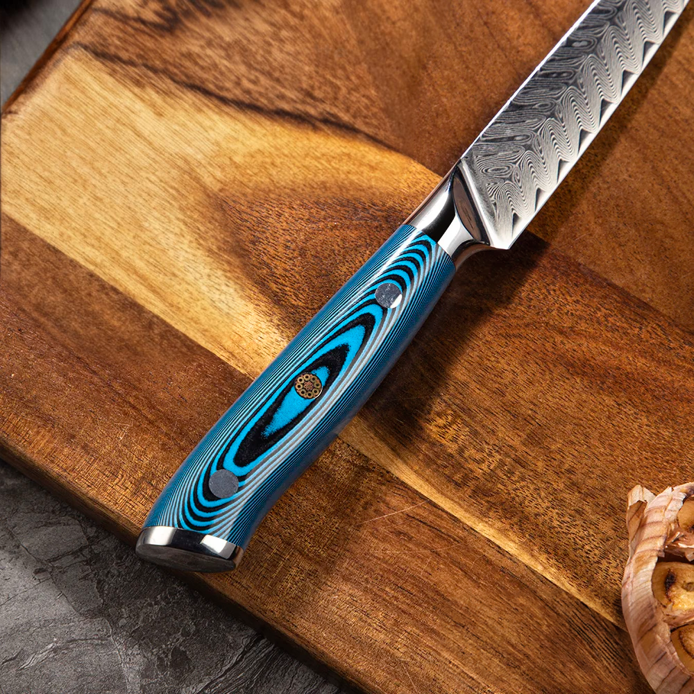 High-Performance Steak Knife – Damascus Steel, Ergonomic Handle, Ideal for Slicing and Carving Meats, Hikari - Hikari