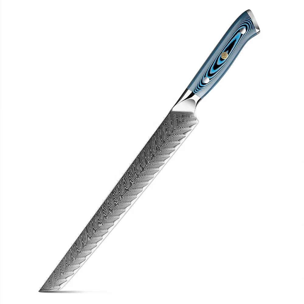 Hikari Sujihiki Knife – Damascus Blade, Pakkawood handle, for Slicing and Butchering Meat & Fish