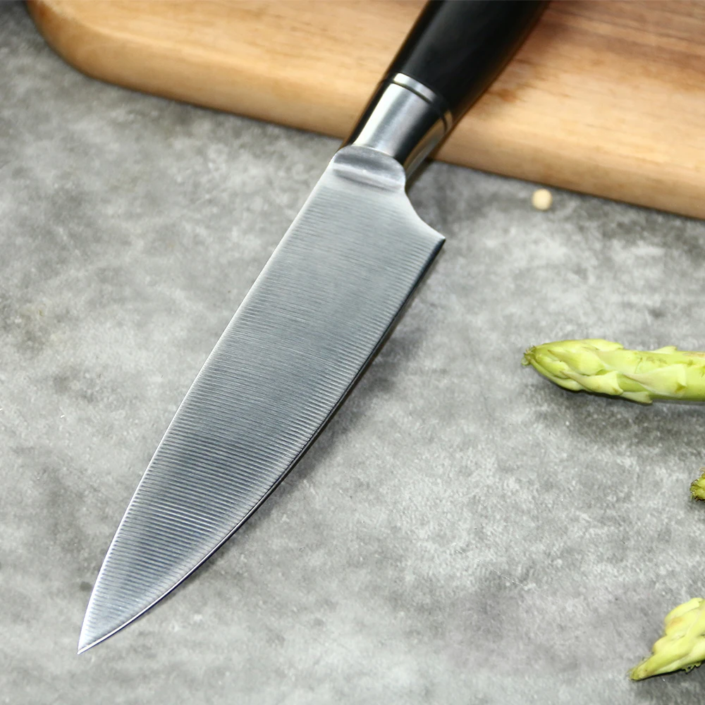 Petty / Small Kitchen Knife, Hikari – German Steel Blade and Black Pakkawood Handle for Small Chopping Tasks - Hikari