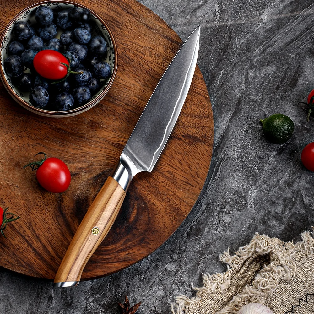 Petty / Filleting Knife, Hikari - VG-10 Blade with Olive Wood Handle – General Purpose Small Knife - Hikari