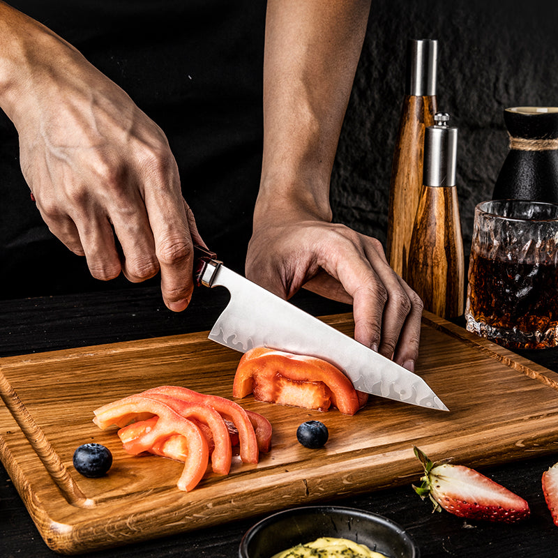 Hikari Petty Knife – Professional Japanese Utility Knife with Frosted Blade & Resin Handle