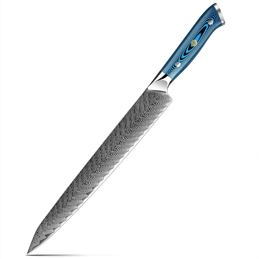 Hikari Yanagiba – Damascus Sushi Knife with Belle Pakkawood Handle, Raw Meat Preparation