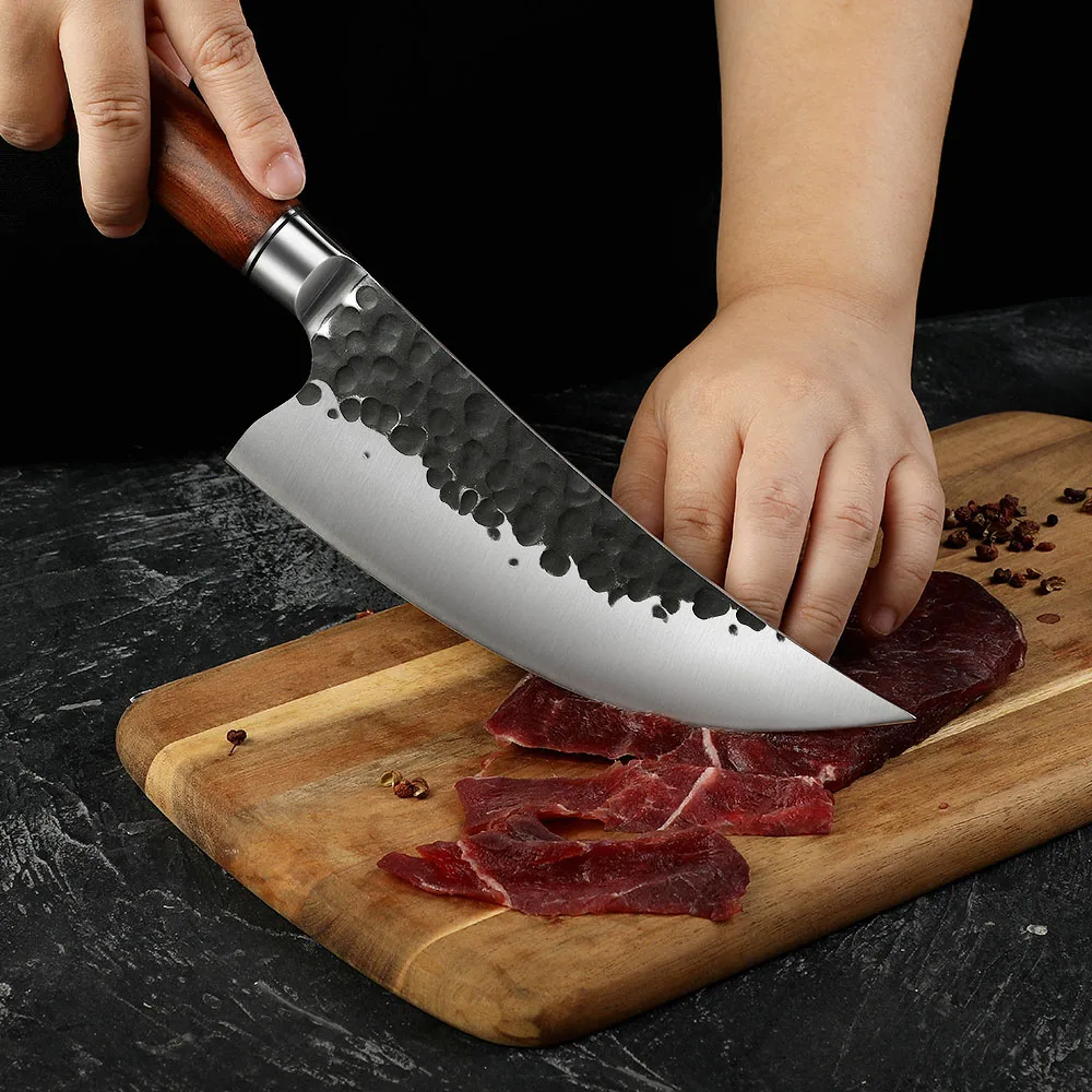 Slaughter Short High-Carbon Stainless Steel Rosewood Handle 18cm