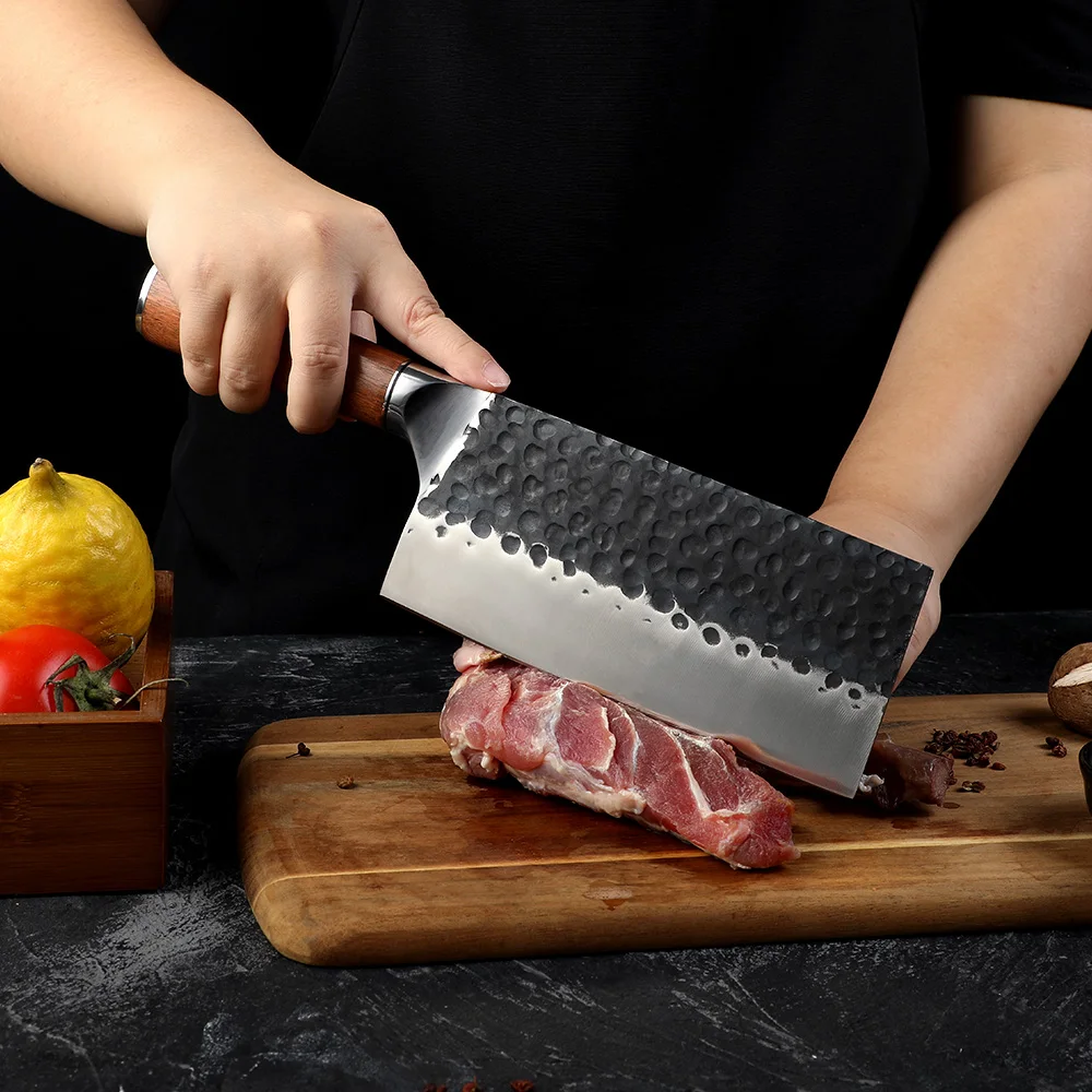 Bunka Rectangular High-Carbon Stainless Steel Rosewood Handle 18cm