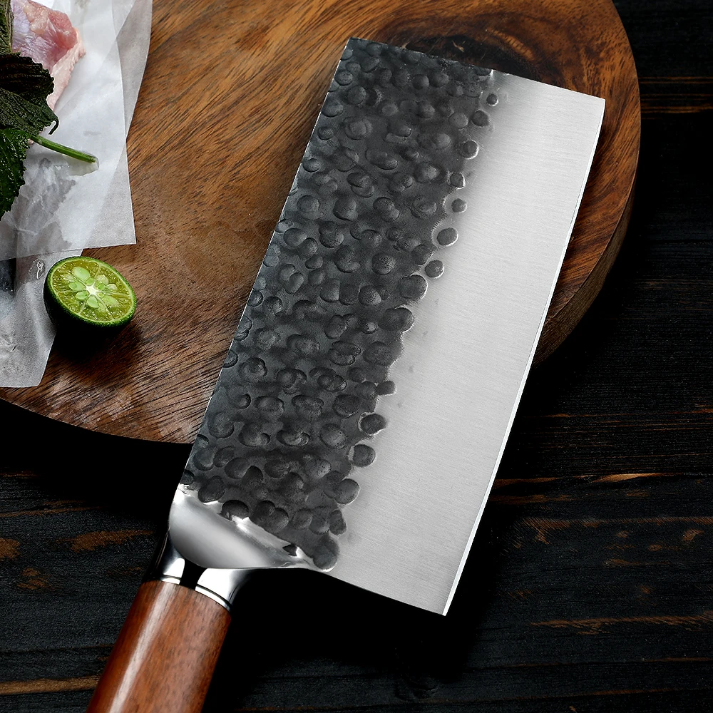 Bunka Rectangular High-Carbon Stainless Steel Rosewood Handle 18cm