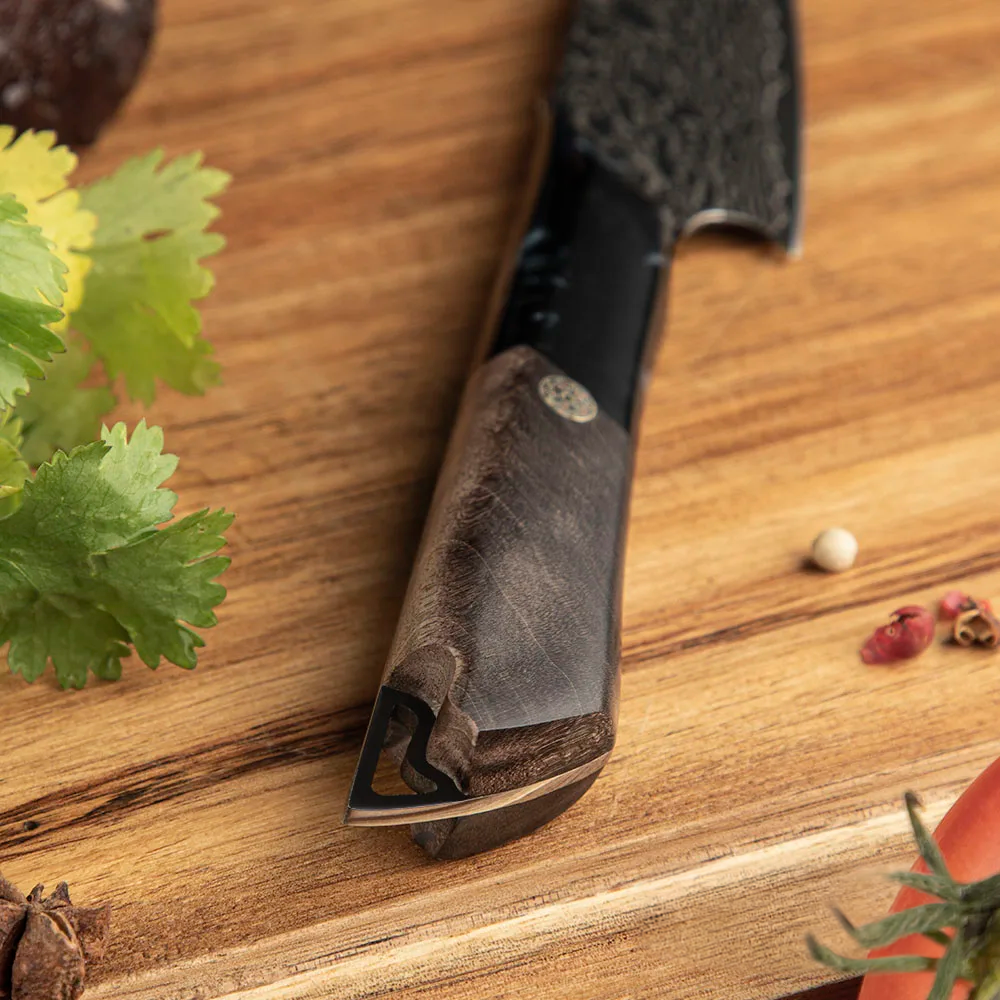 Premium Chef Knife - Damascus Full Tang, Carbon Fiber - Professional Kitchen Knife for Slicing, Chopping, and Dicing