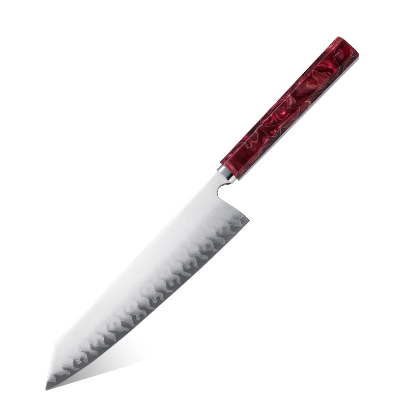 Hikari Kiritsuke Knife – Professional Japanese Style Chef Knife with Frosted Blade & Resin Handle
