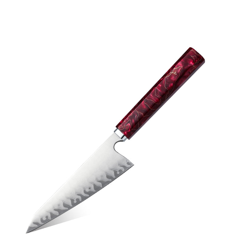 Hikari Petty Knife – Professional Japanese Utility Knife with Frosted Blade & Resin Handle