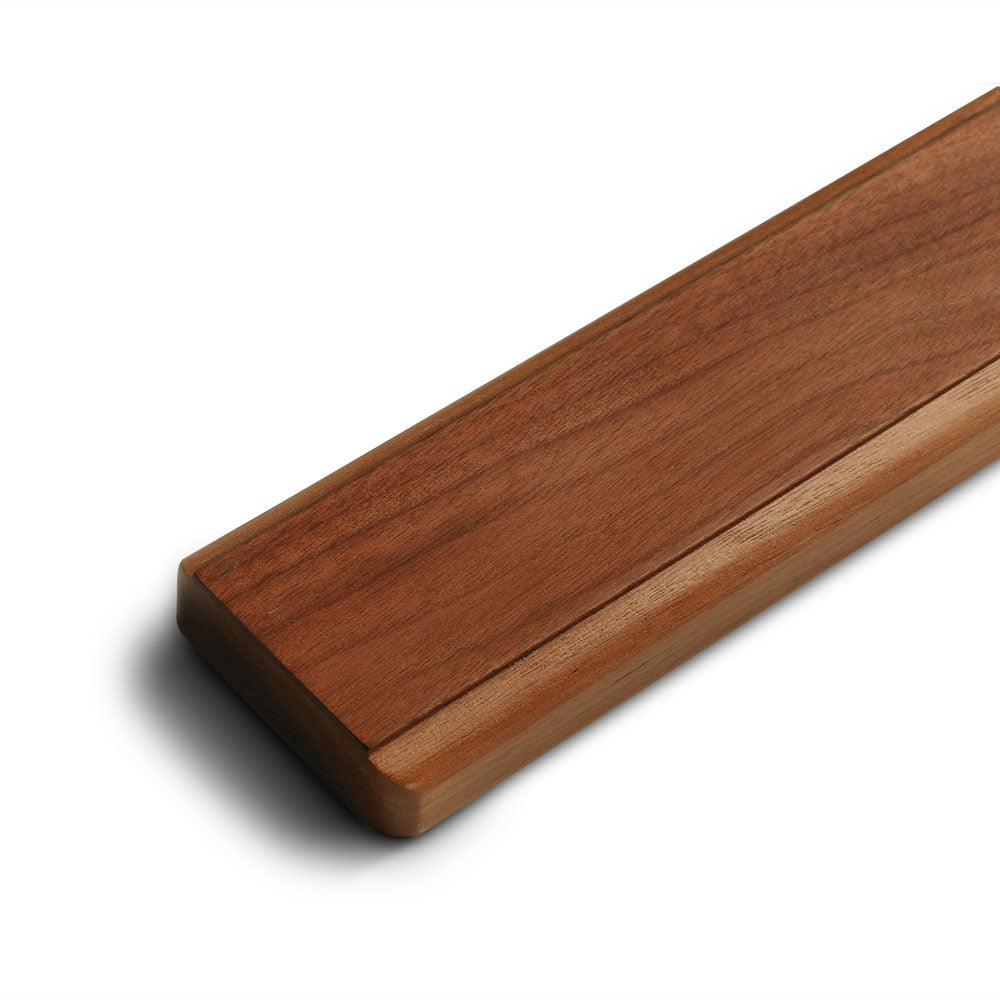 Magnetic Wooden strip for knives with a smooth finish on a white background