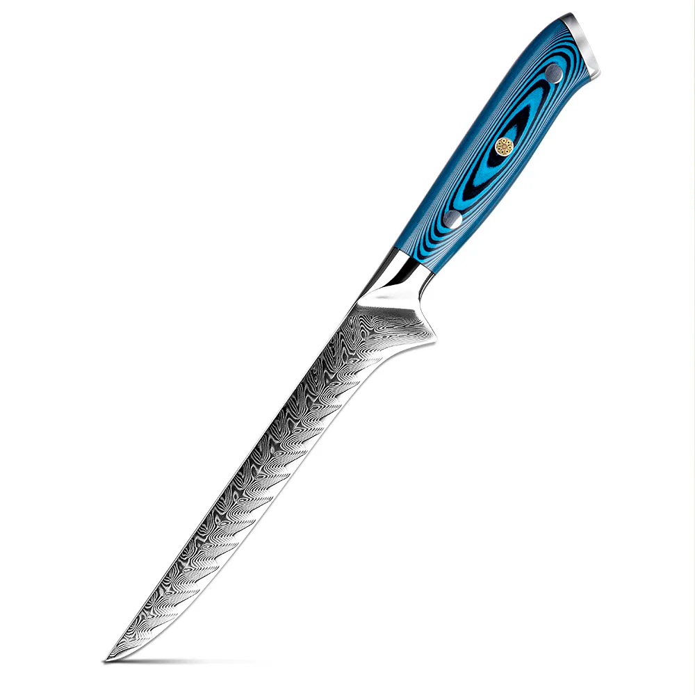 Boning High-Carbon Martensitic Stainless Steel Blue Pakkawood Handle 15cm