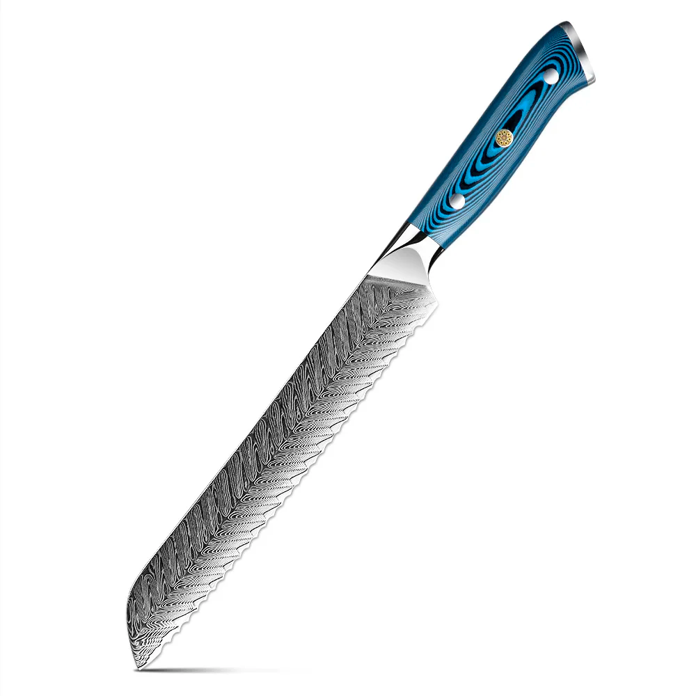 Bread High-Carbon Martensitic Stainless Steel Blue Pakkawood Handle 20cm