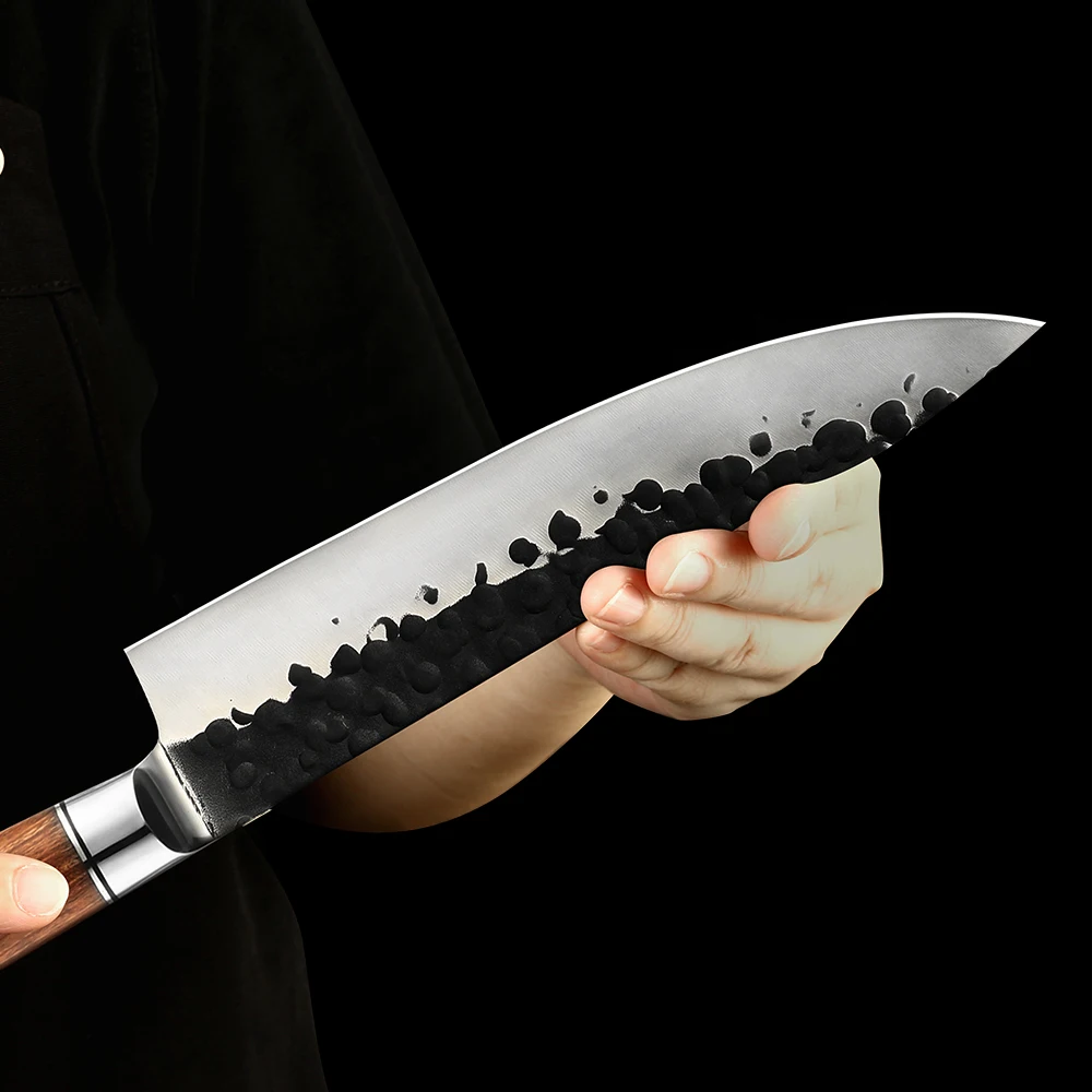 Chef Knife - Versatile Kitchen Tool, Carbon Stainless Steel Blade, Rosewood Handle for Chopping