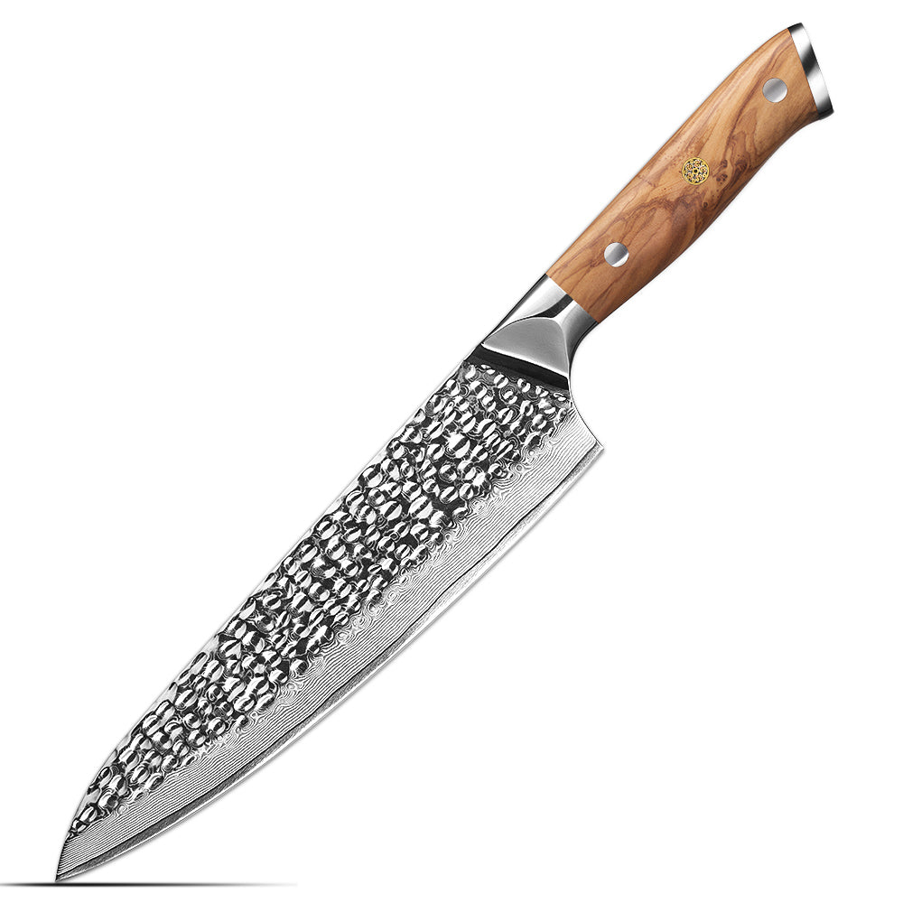 Japanese chef knife with damascus steel blade perfect for professional cuts, sharp knife