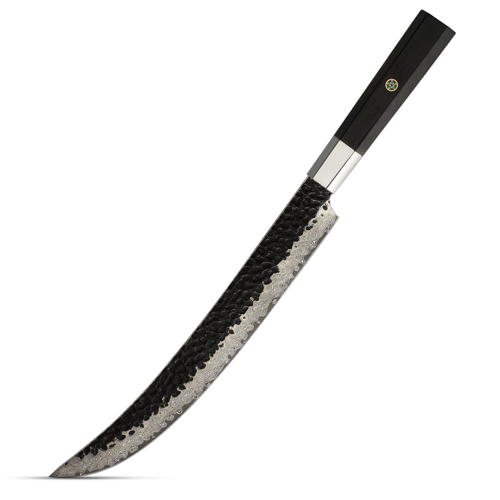 Slaugther VG-10 Kurouchi Hammered Damascus Ebony Handle 25cm